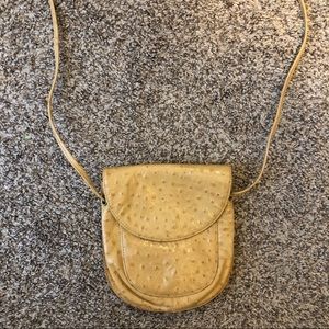 Ostrich skin small cross body purse